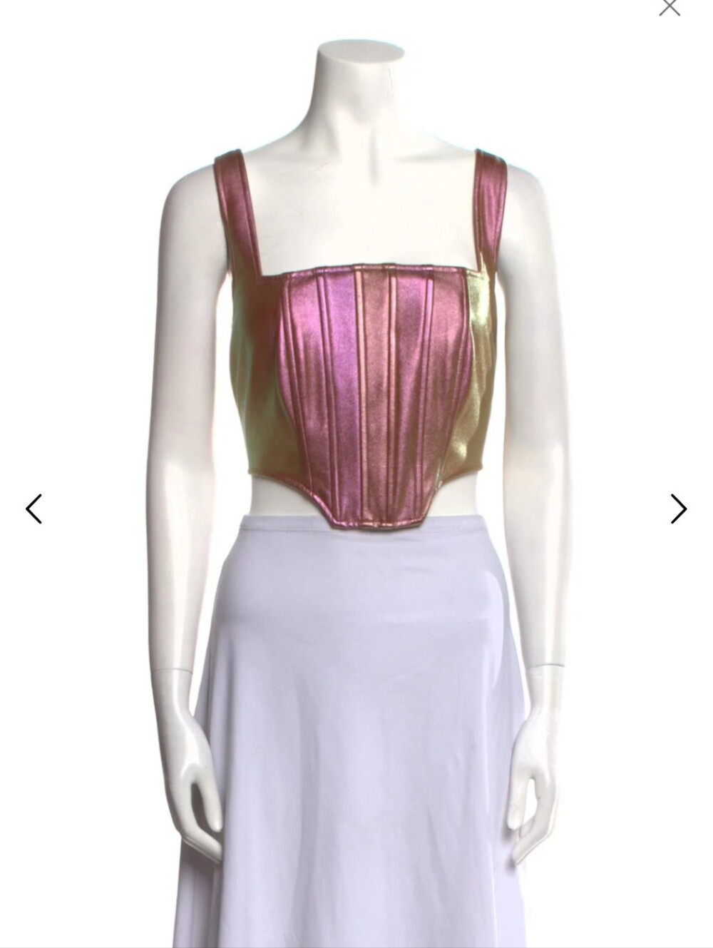 NICHOLAS | Iridescent Pink-Gold Corset Top